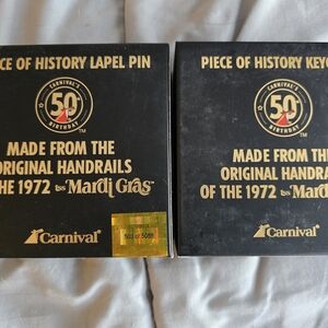 Carnival 50th Birthday Lapel Pin and Keychain Set